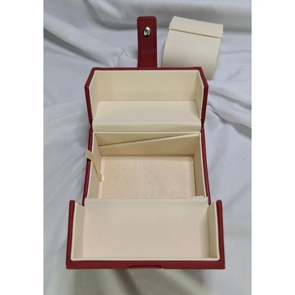 OMEGA Red Leather Watch Storage Travel Box with pillow